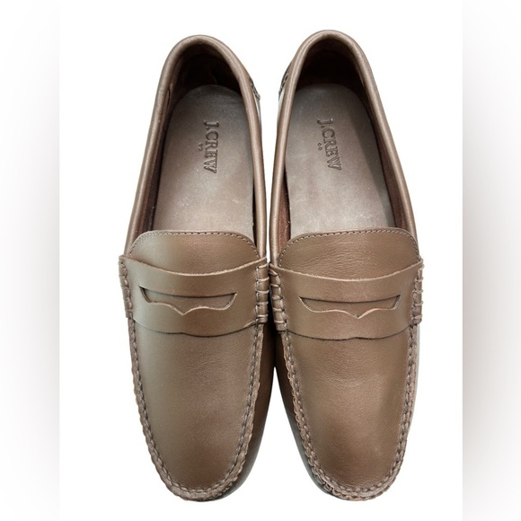 J. Crew Mens Leather Driving Loafers Slip On Moccasins Brown Shoe Size 10.5 NEW - Picture 5 of 10